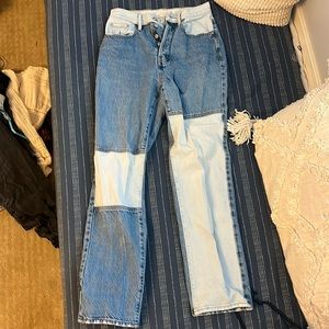Pacsun patchwork denim dad jean